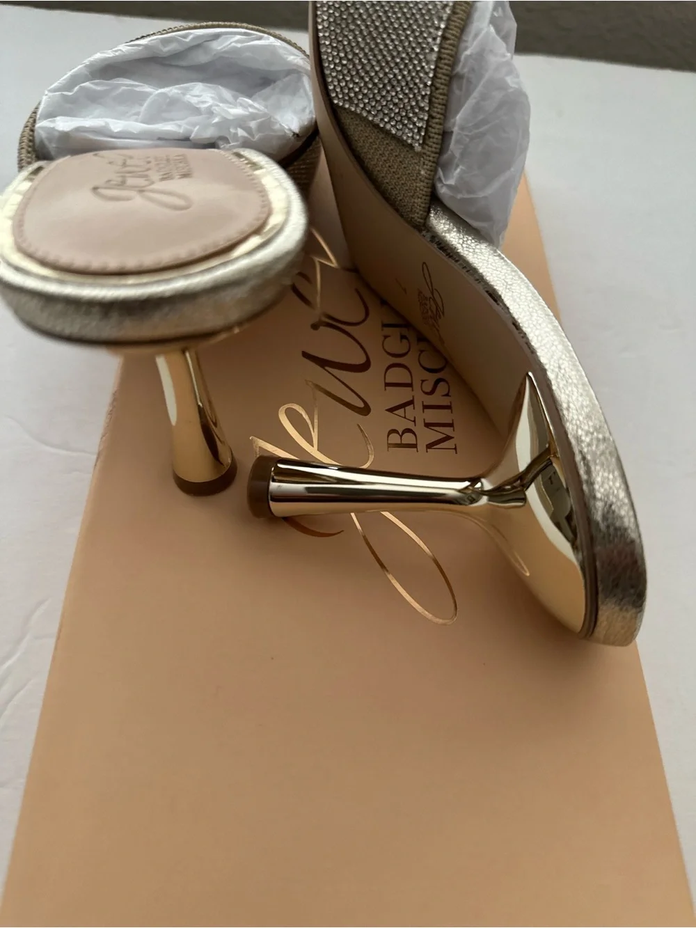 Jewel Badgley Mischka Silver Rhinestone Slide